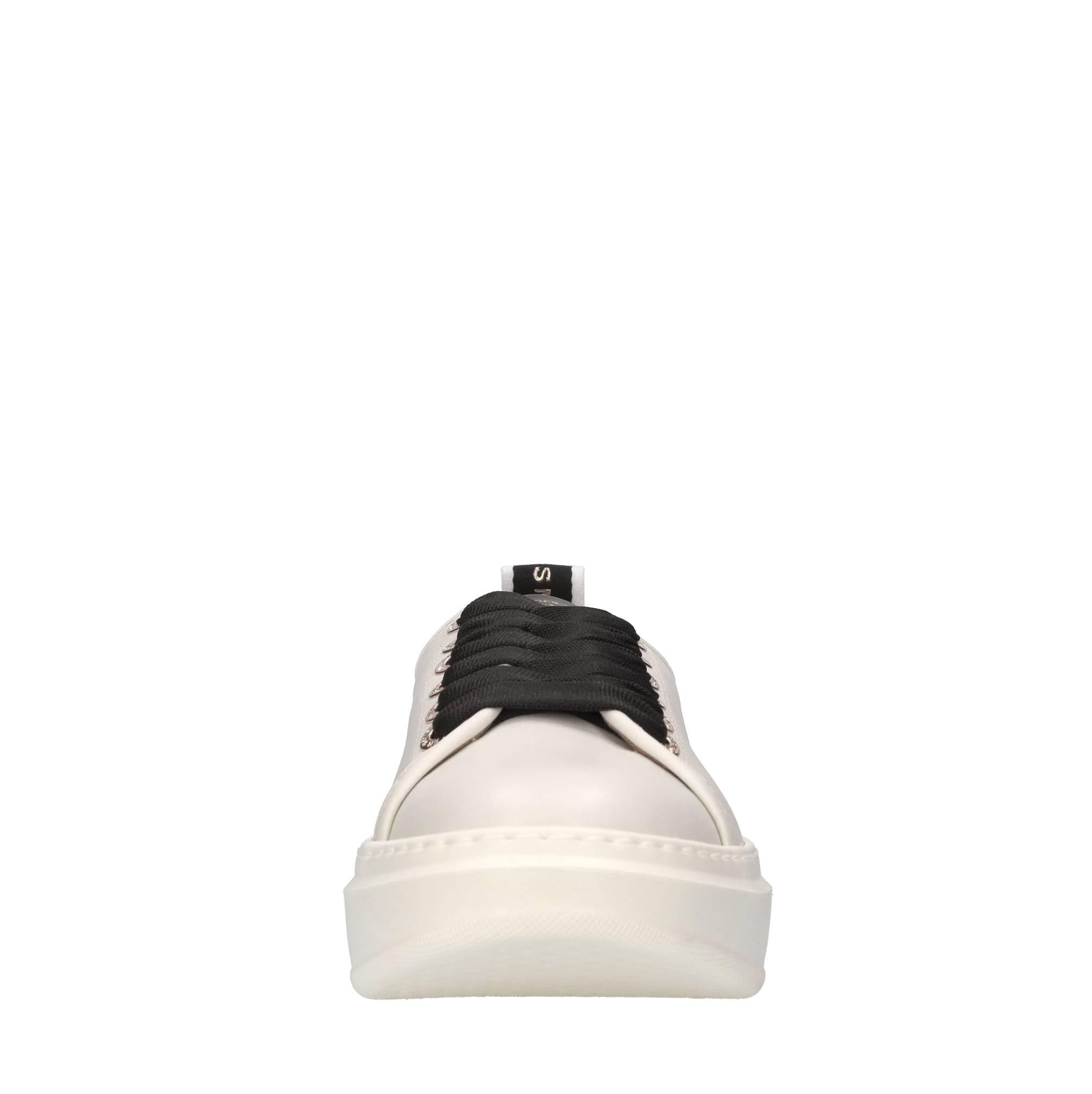 Sneakers in pelle,tessuto e strass 