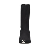 Tronchetti in tessuto elasticizzato e pelle 