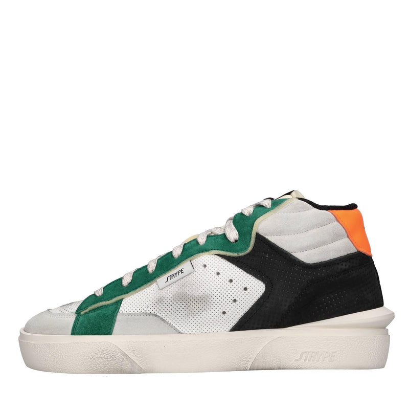 Sneakers in pelle e tessuto 