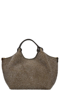 Borsa in camoscio e pelle 