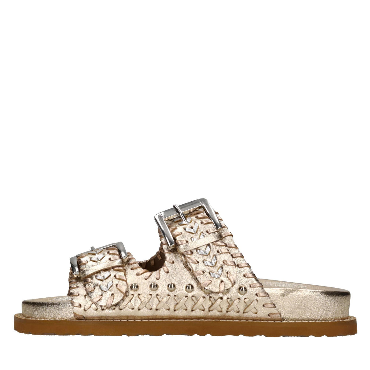 Mules in pelle con borchie 