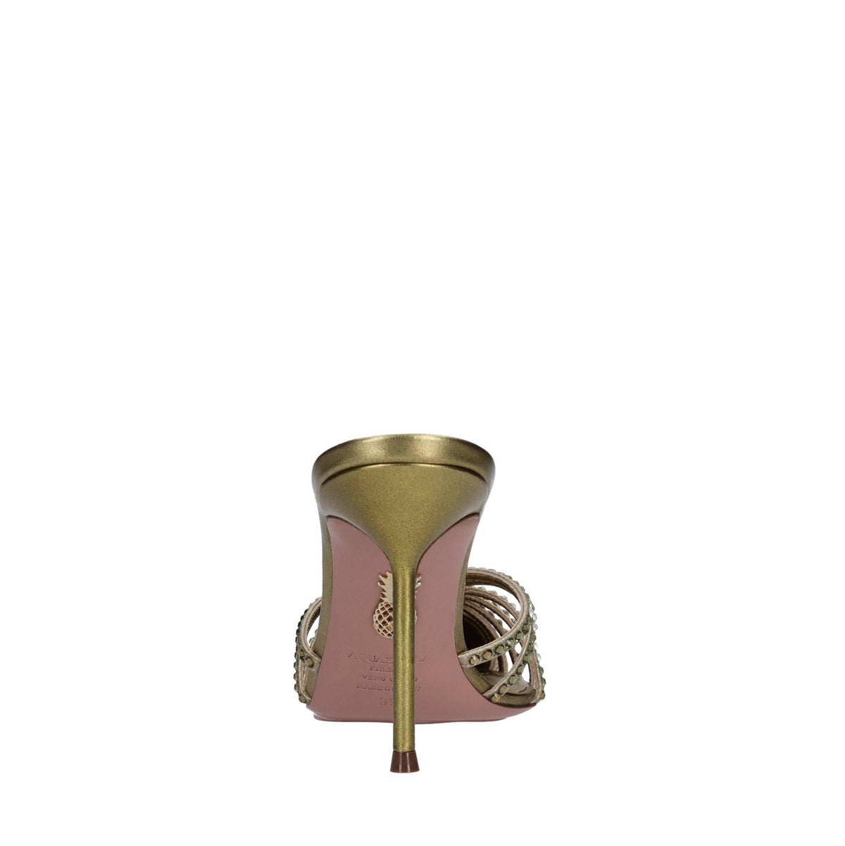 Mules in pelle e strass 