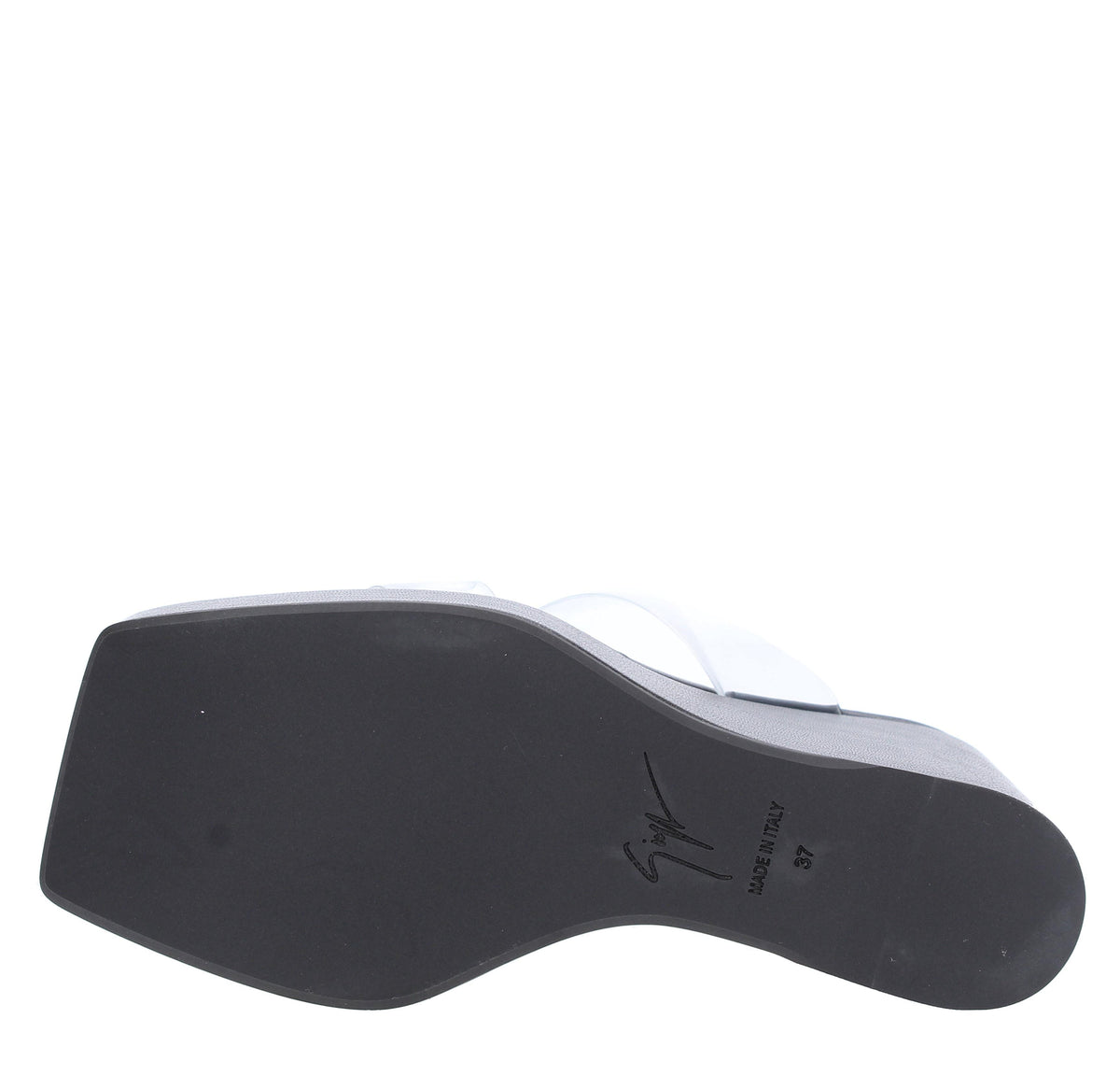 Sandali Mules Zeppa in pelle e plexi 