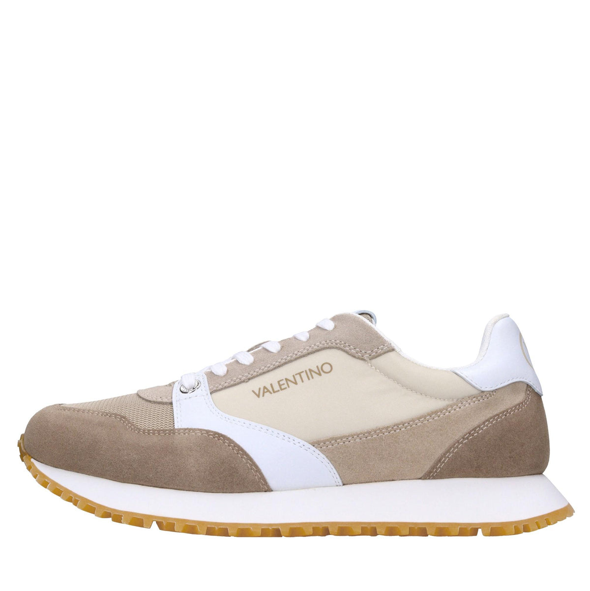 Sneakers in pelle e tessuto 
