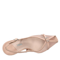 Sandali slingback modello VITTORIA in pelle e tessuto 