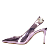 Décolleté slingback Interstellar in tessuto specchiato 