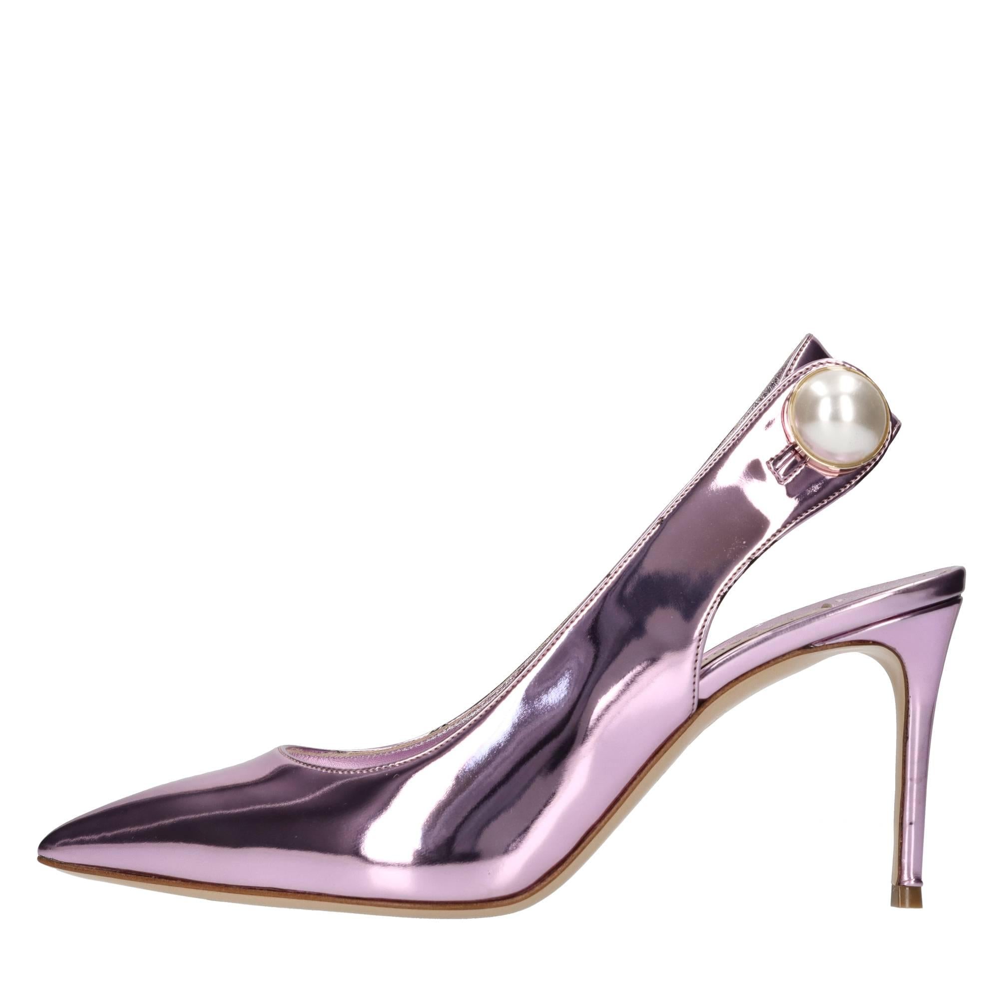 Décolleté slingback Interstellar in tessuto specchiato 