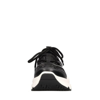 Sneakers in pelle e tessuto 