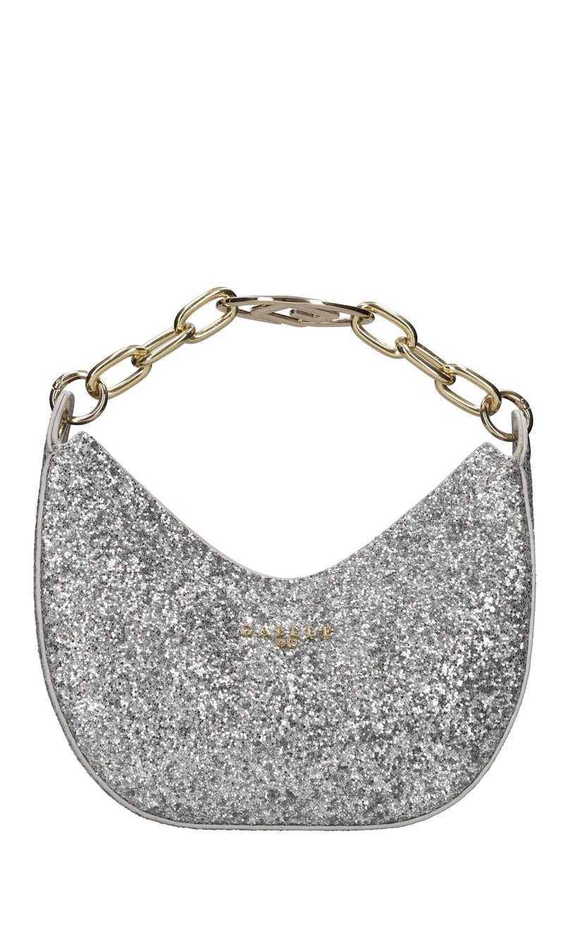 Borsa in ecopelle e glitter 