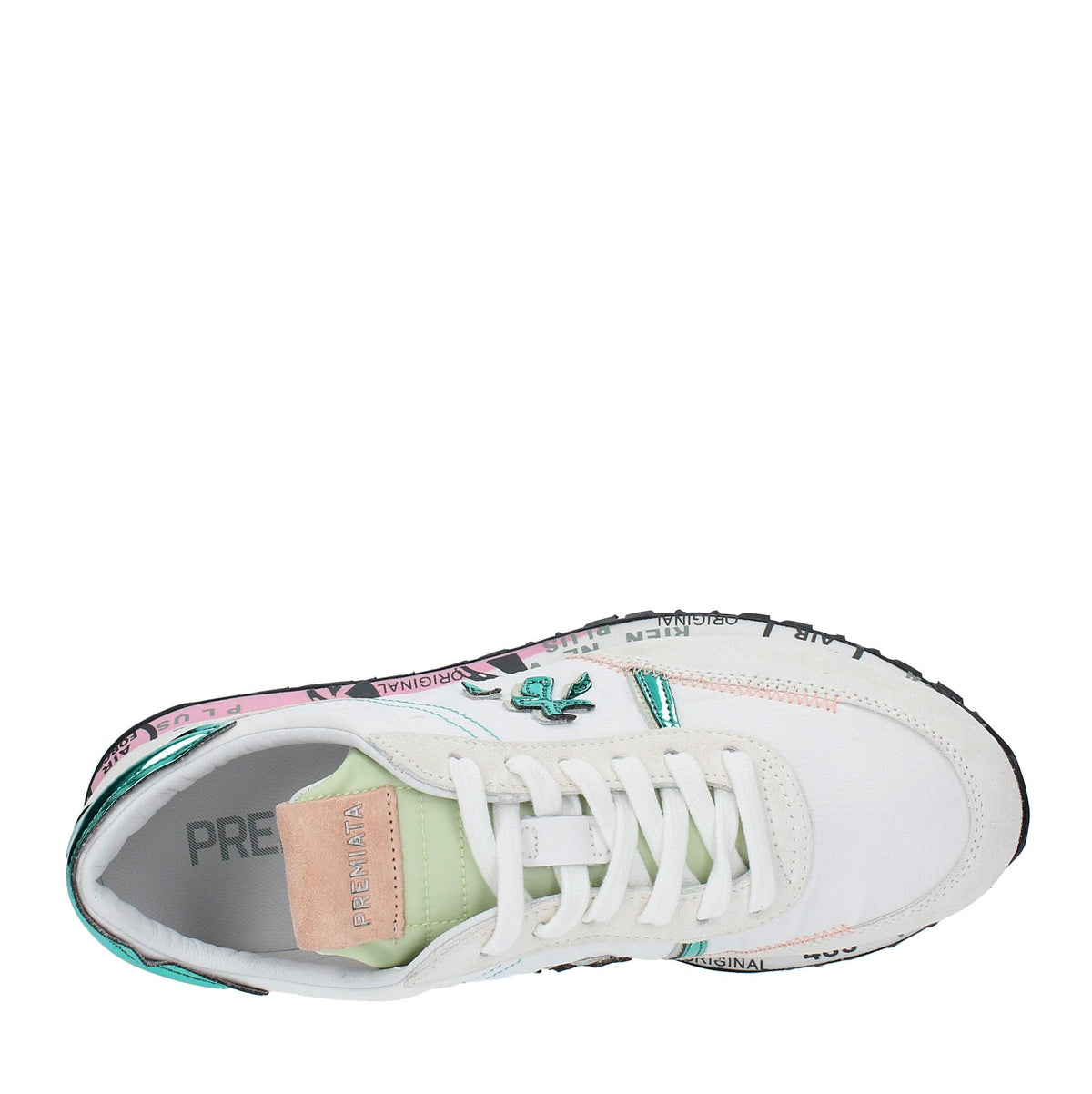 Sneakers in camoscio e tessuto 