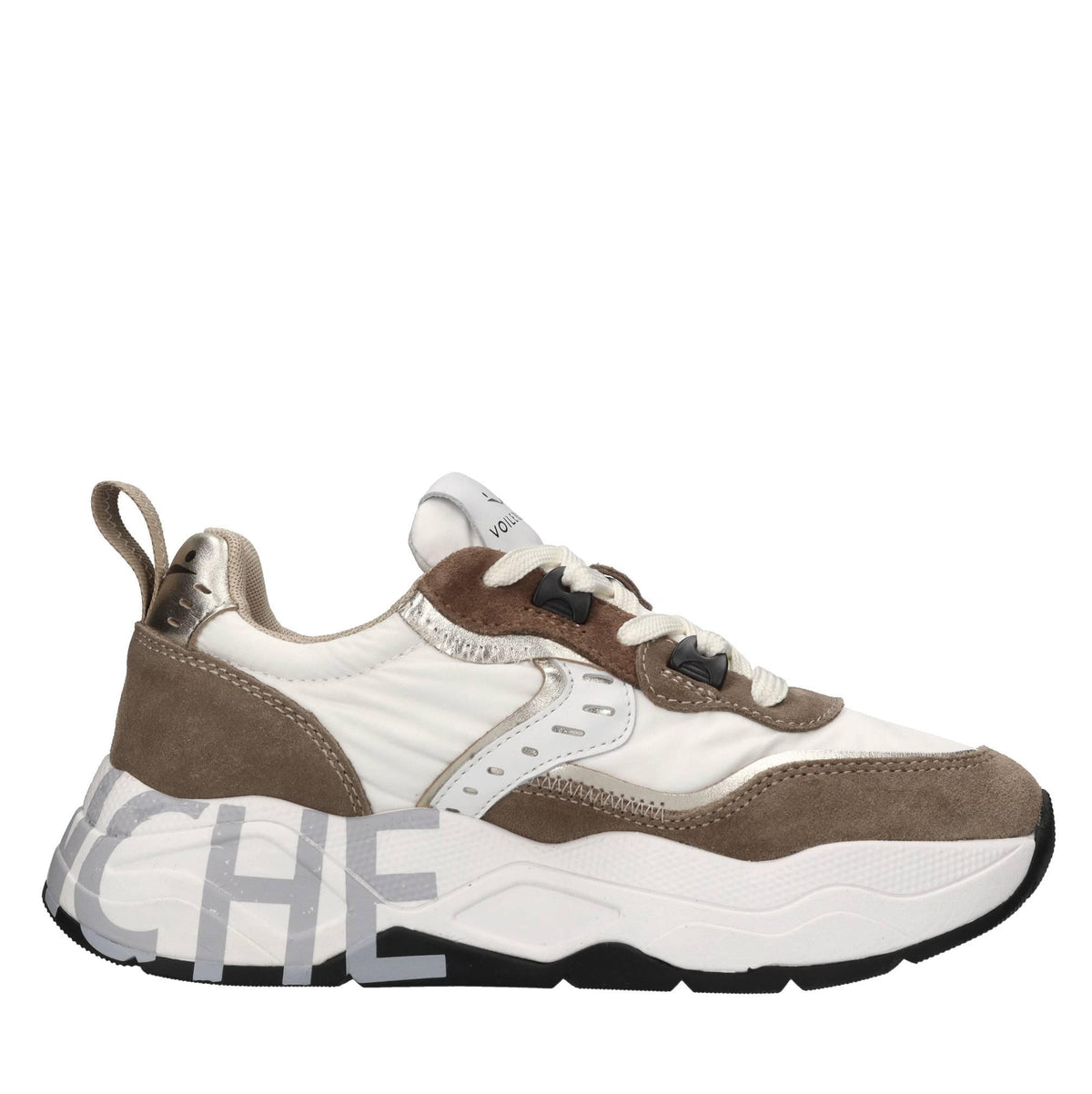 Sneakers in camoscio e tessuto 