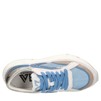 Sneakers in pelle,tessuto e strass 