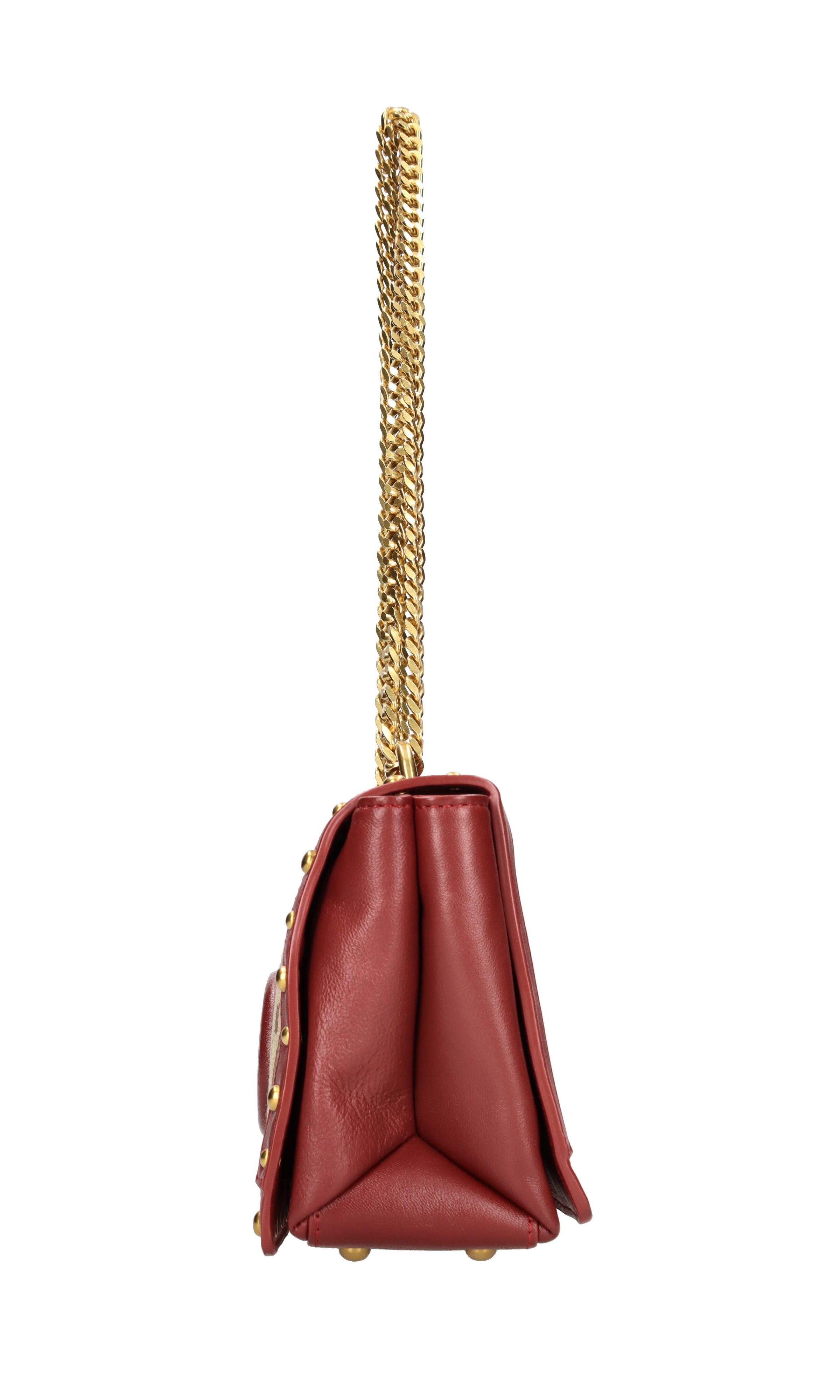 Borsa in pelle e tessuto 