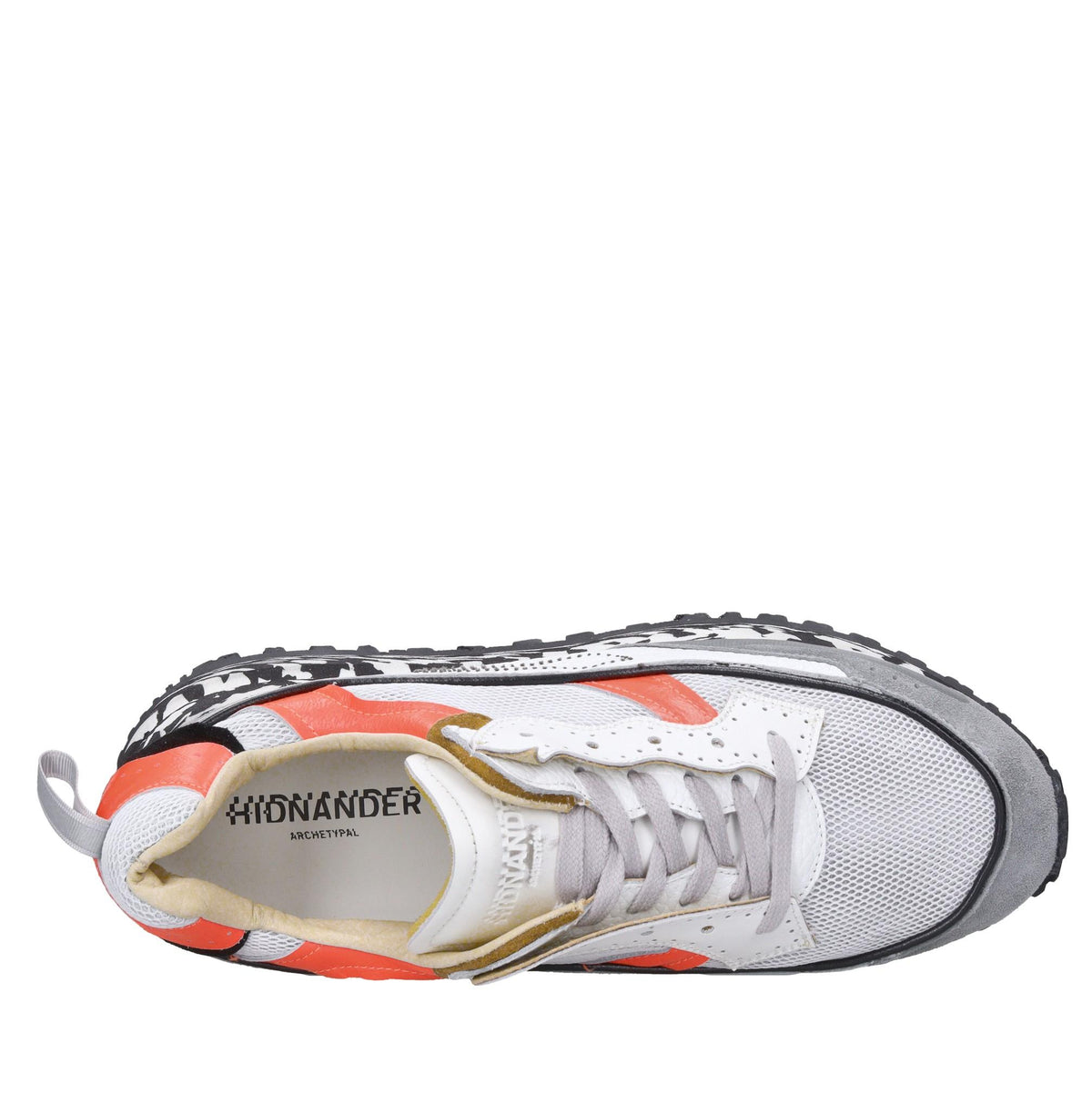 Sneakers in pelle e tessuto 