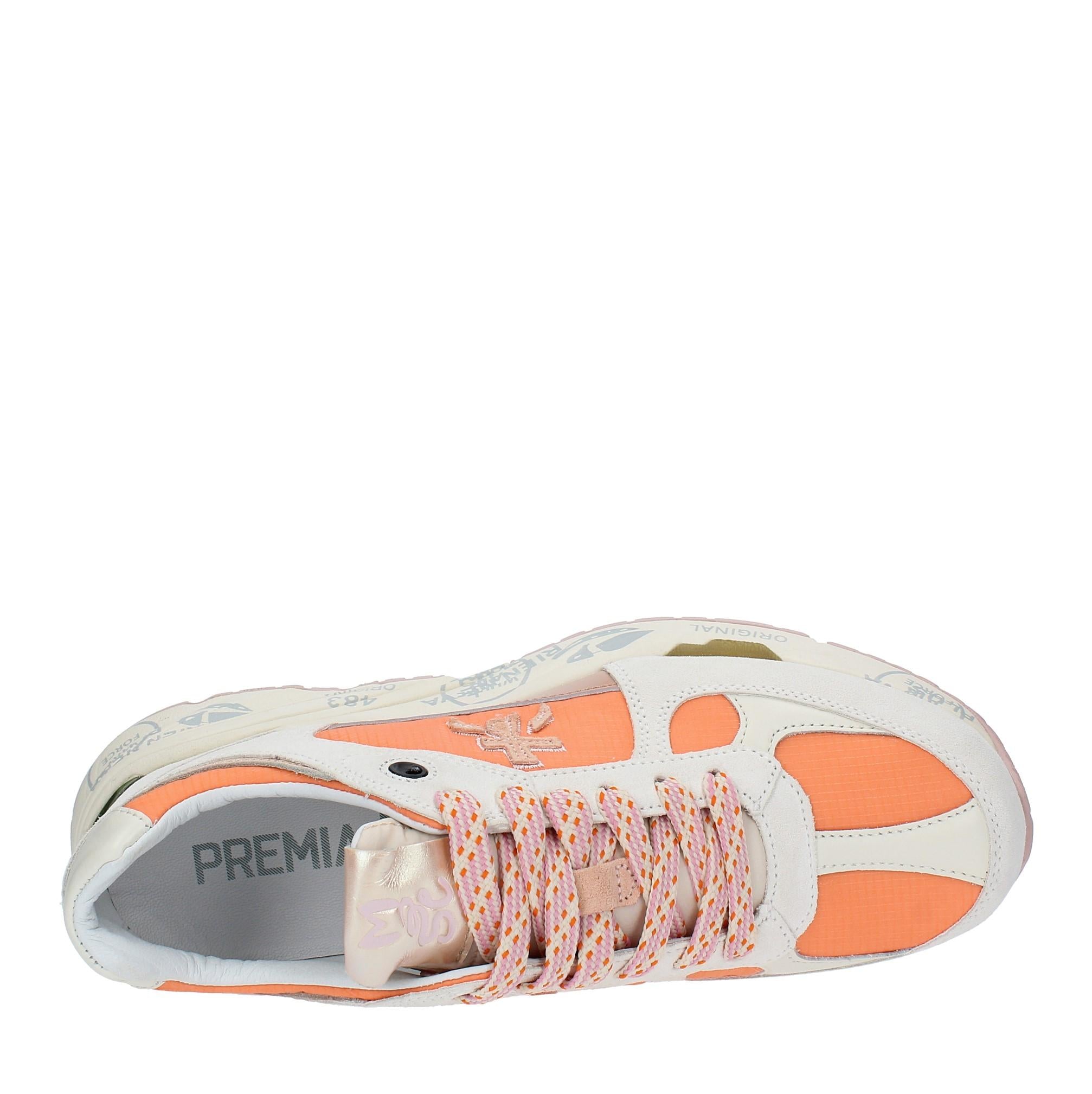 Sneakers in pelle, camoscio e tessuto 