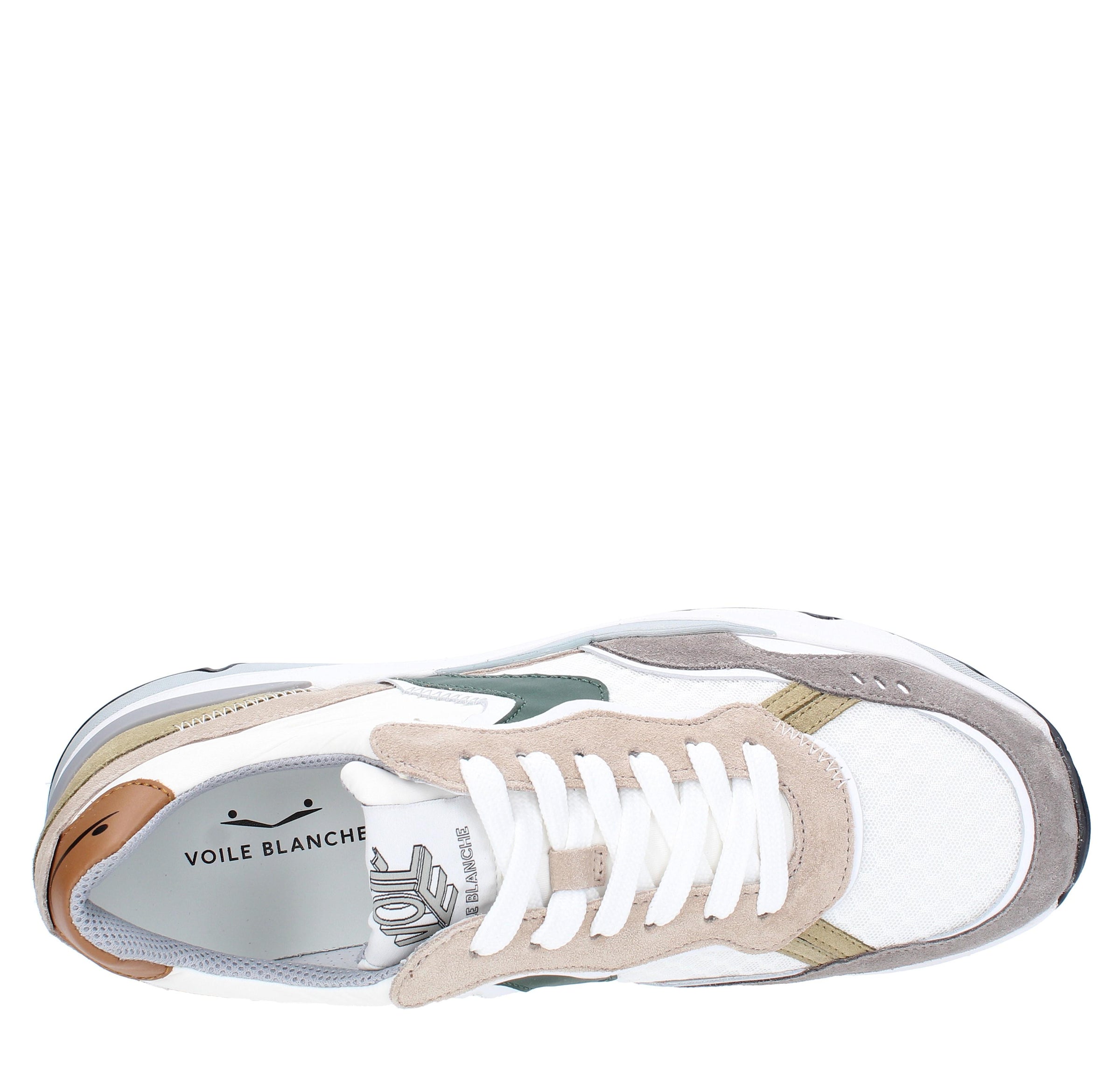 Sneakers in camoscio pelle e tessuto 