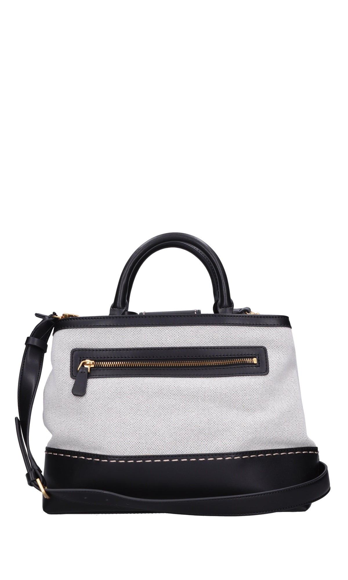 Borsa in ecopelle e tessuto 