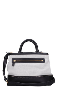 Borsa in ecopelle e tessuto 