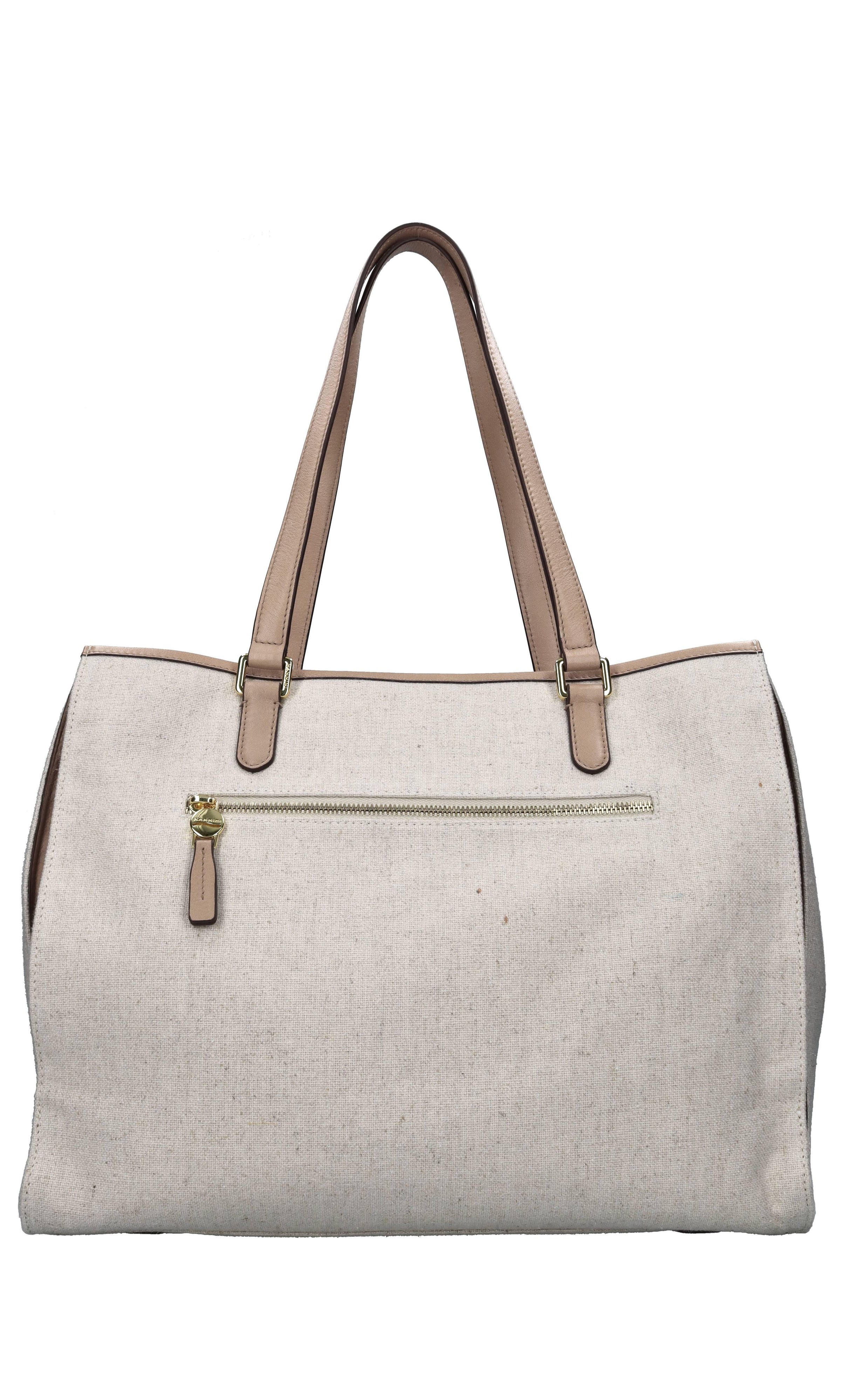 Borsa in tessuto e pelle 