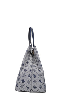 Borsa in ecopelle e tessuto 