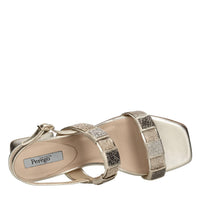 Sandali in pelle e strass 