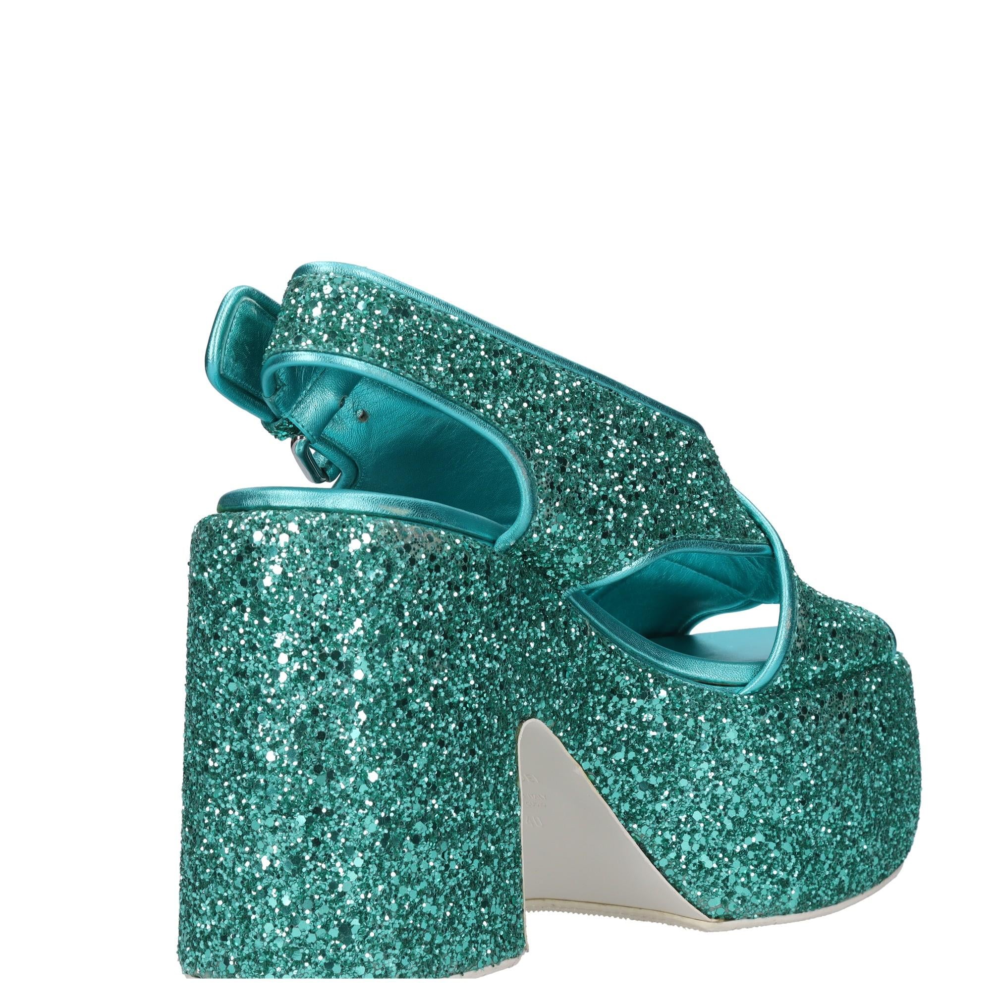 Sandali in pelle e glitter 