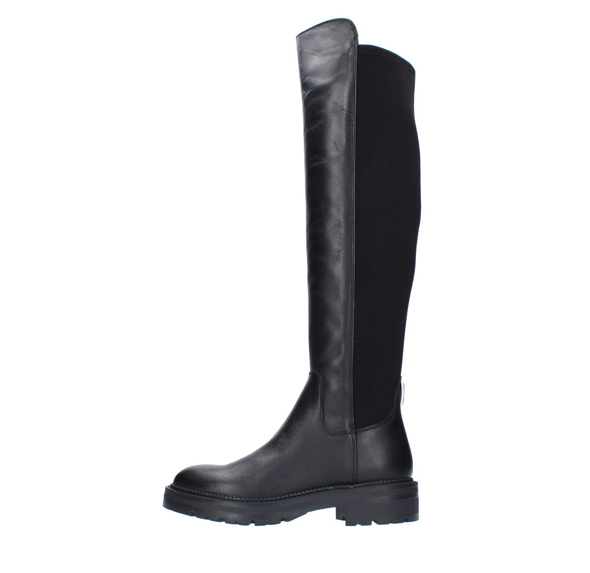 Stivali in pelle e tessuto elasticizzato 