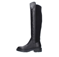 Stivali in pelle e tessuto elasticizzato 