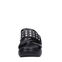 Mules Zeppa in pelle e strass 