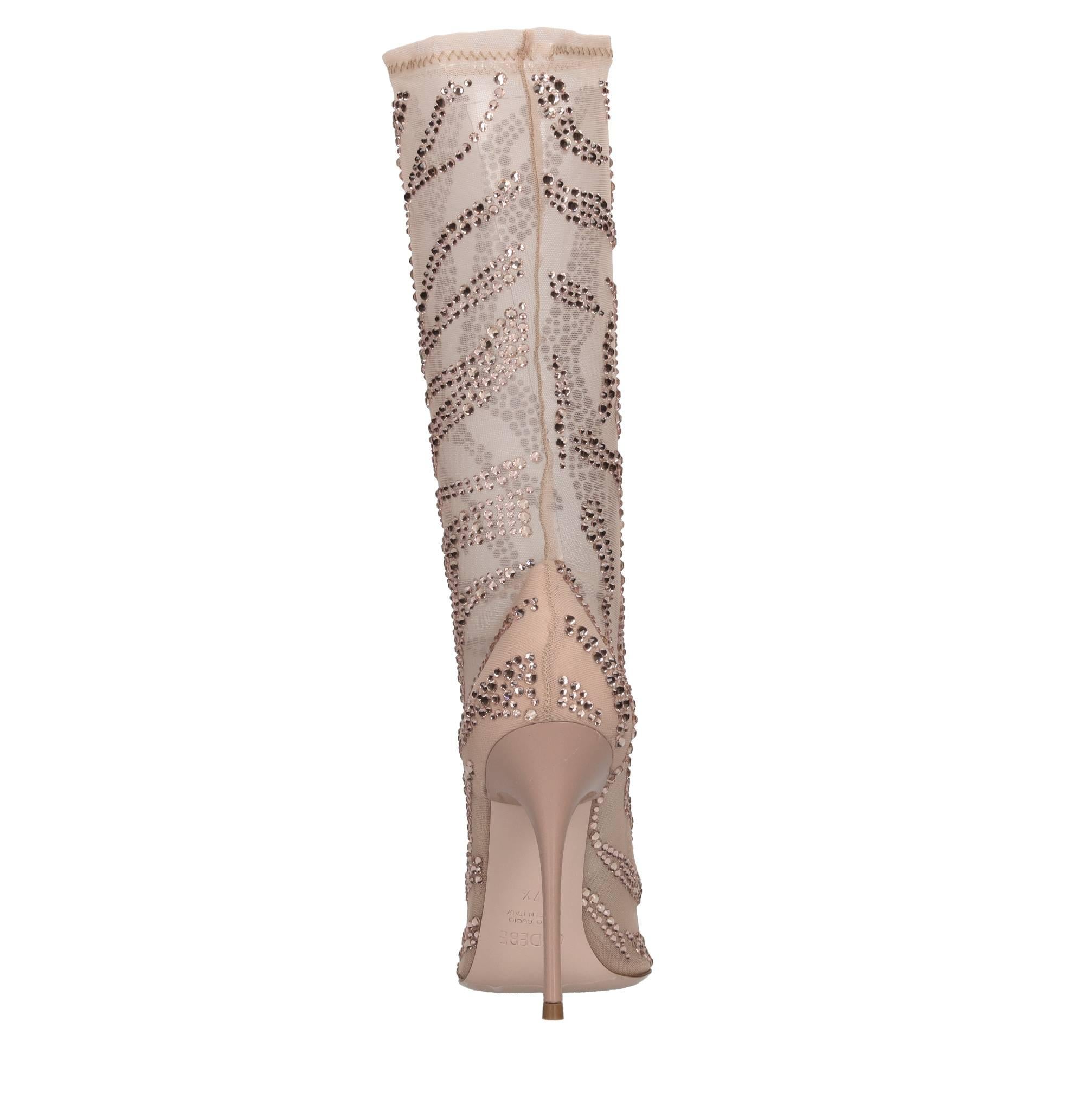 Tronchetti Logan Bootie in tessuto elasticizzato e strass 