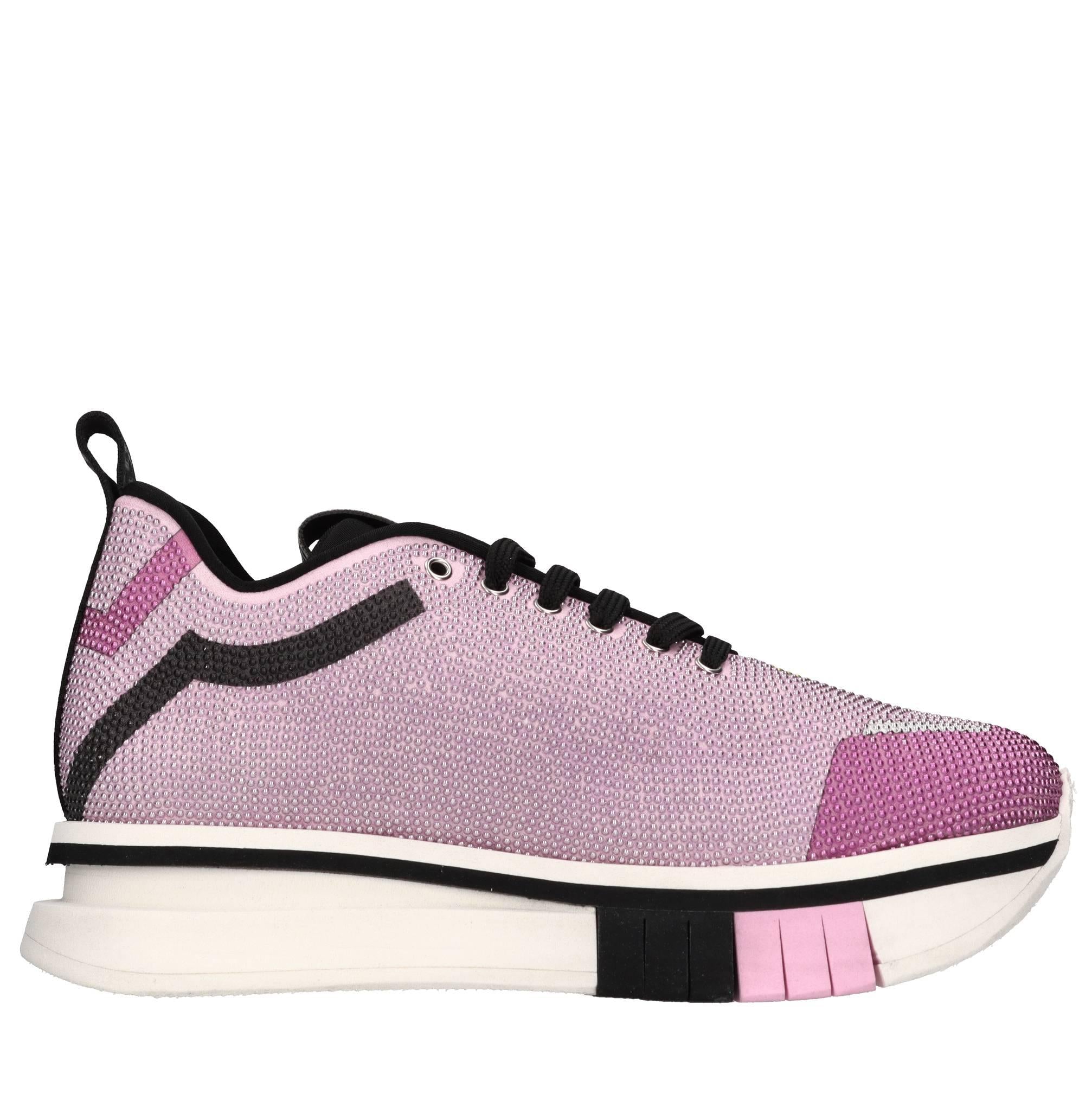 Sneakers in tessuto e strass 