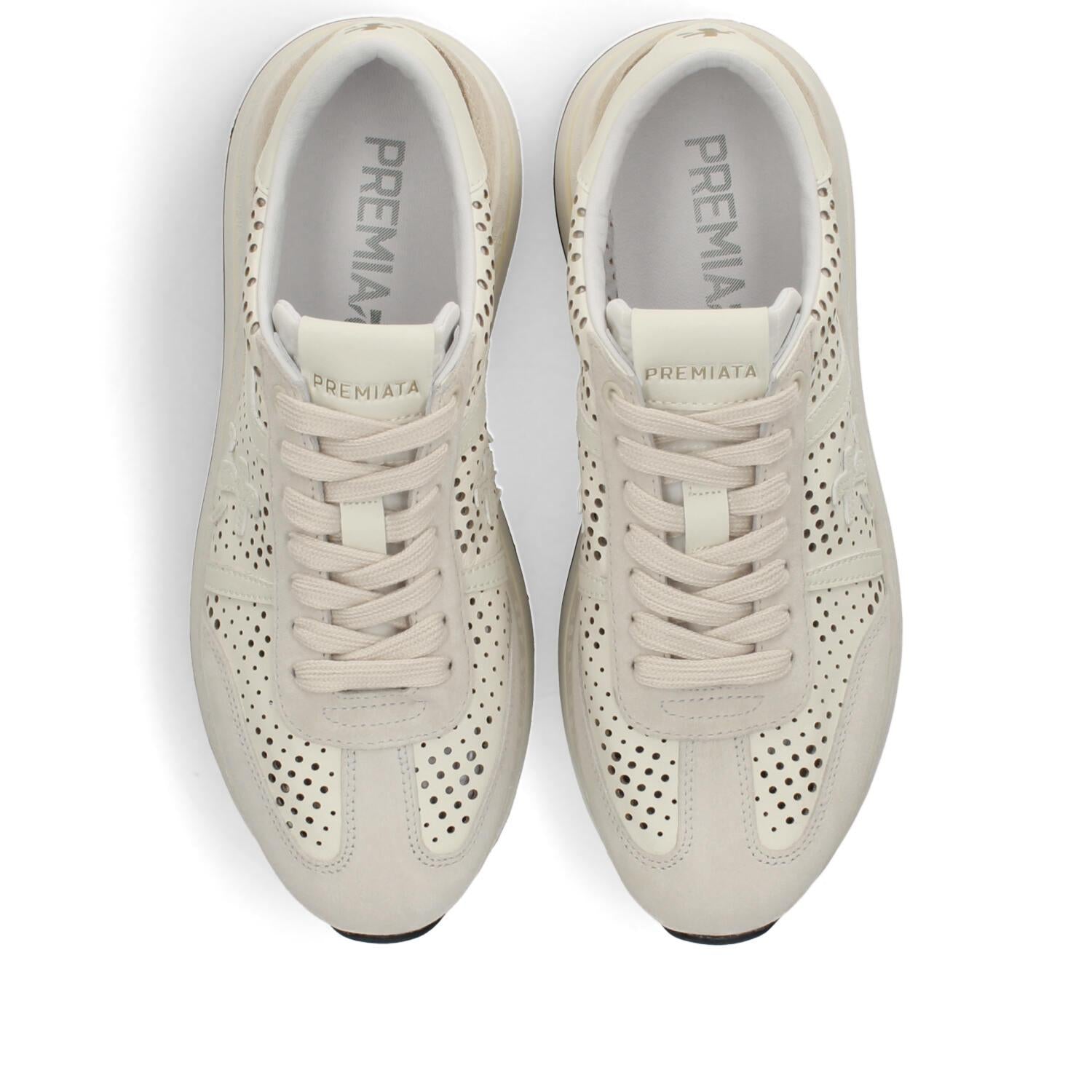 Sneakers in pelle ecopelle e tessuto 