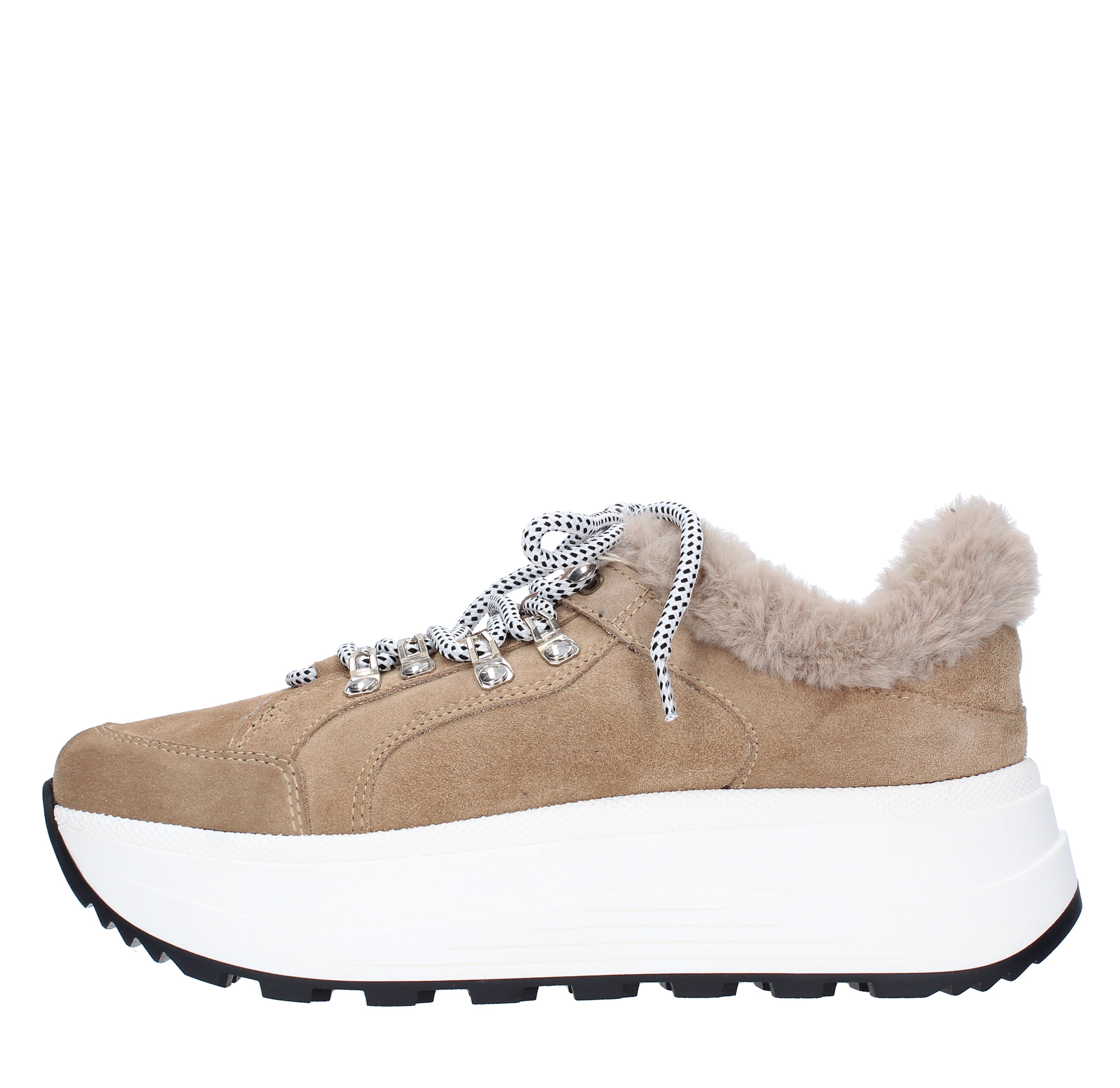 Suede and faux fur sneakers - JANET SPORT - Ginevra calzature