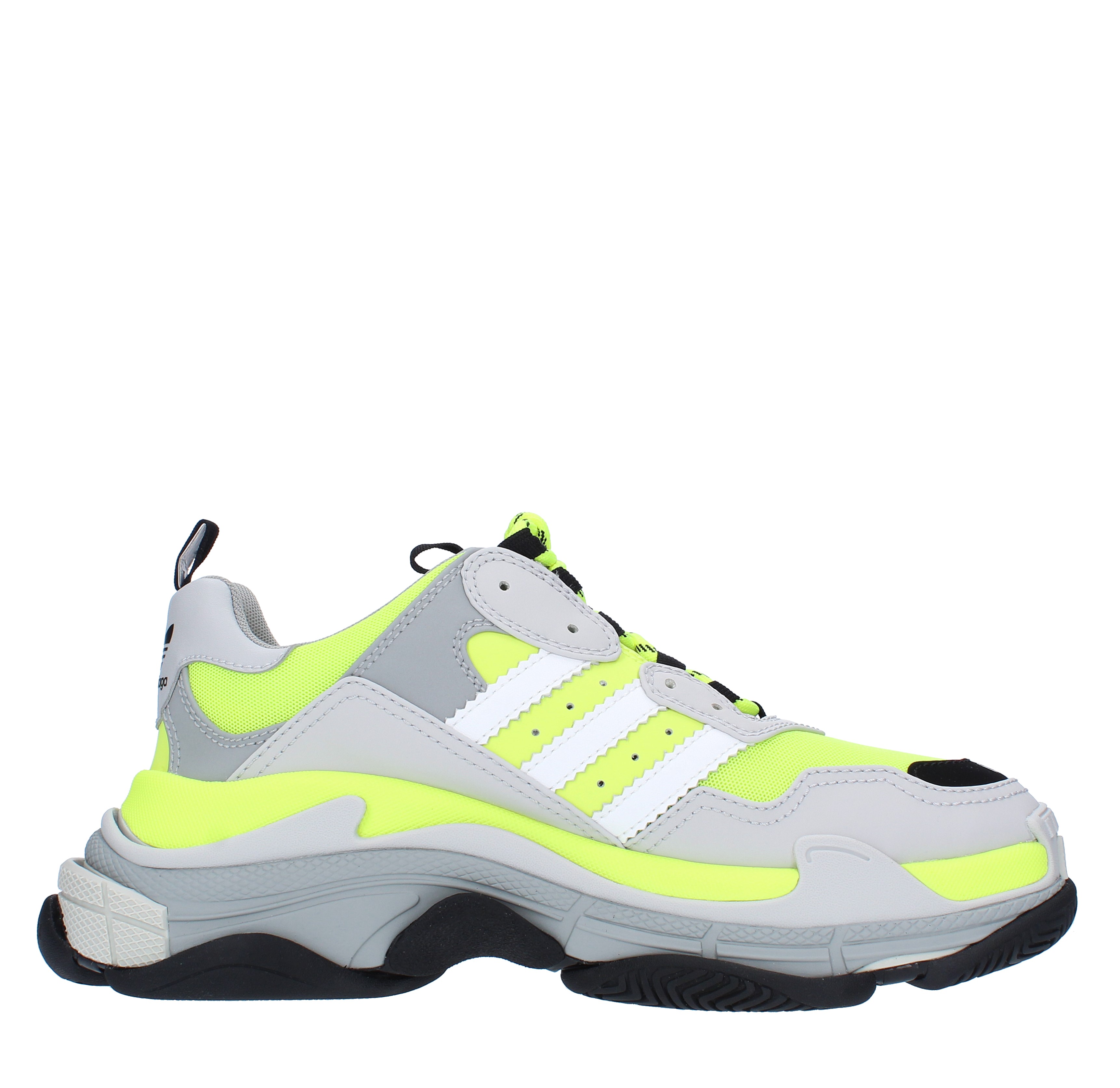 Sneakers BALENCIAGA X ADIDAS TRIPLE S in doppia schiuma e mesh giallo neon,  nero e grigio - BALENCIAGA X ADIDAS - Ginevra calzature