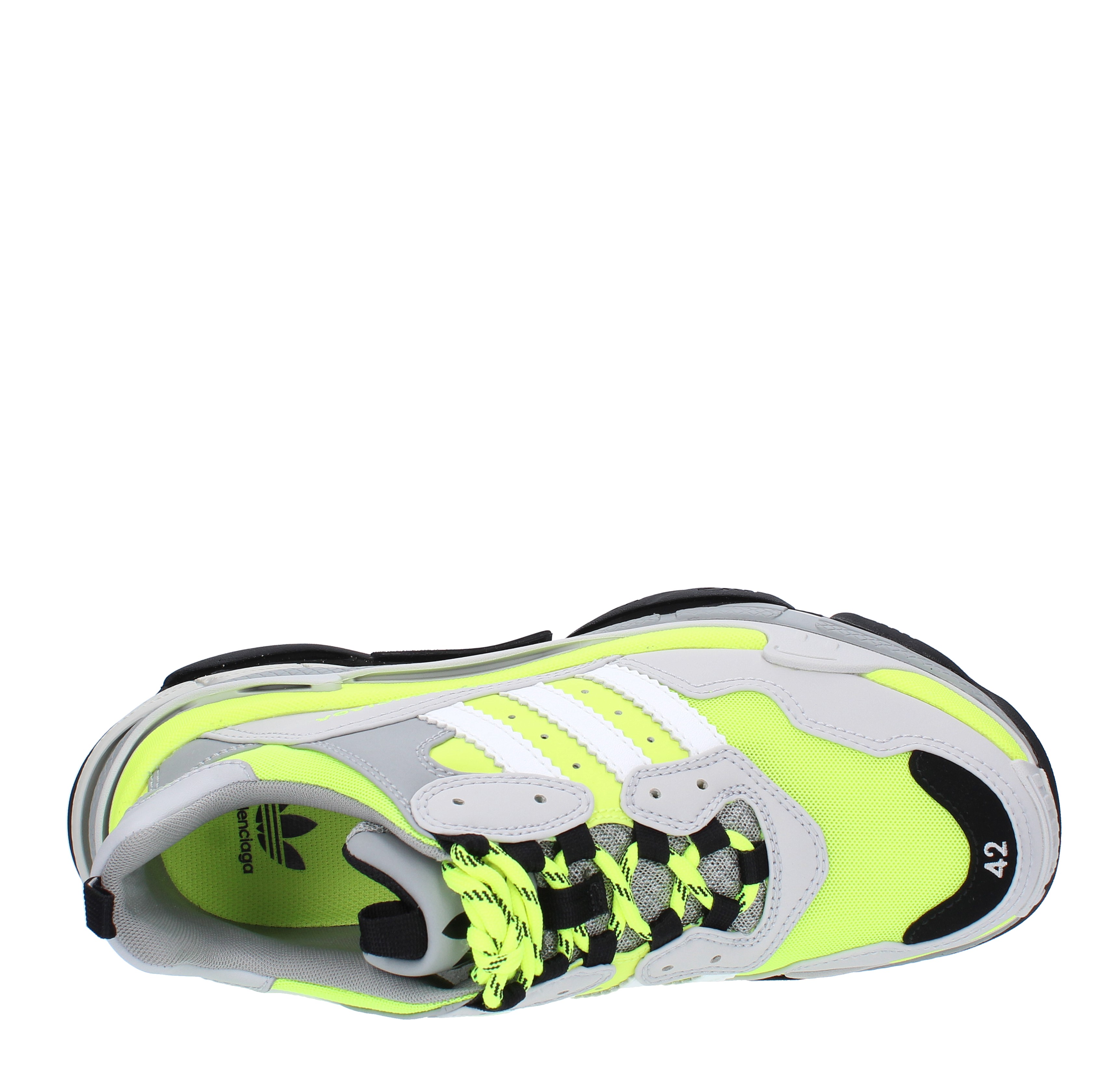 Sneakers BALENCIAGA X ADIDAS TRIPLE S in doppia schiuma e mesh giallo neon,  nero e grigio - BALENCIAGA X ADIDAS - Ginevra calzature