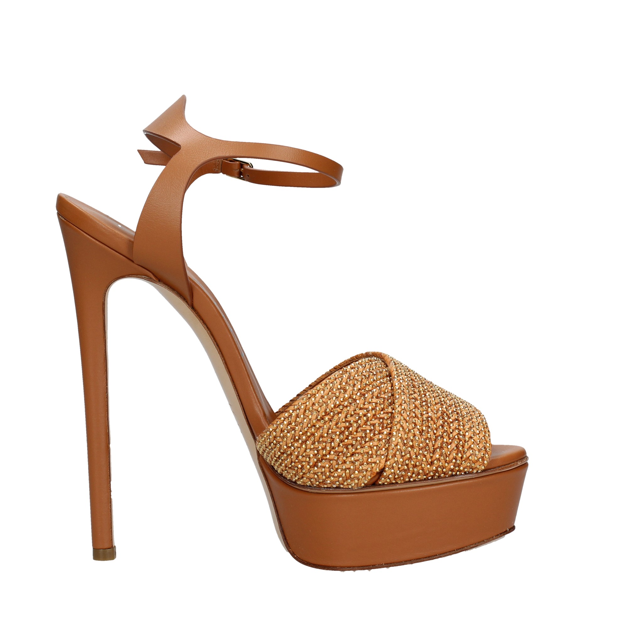 Sandali in pelle e piccole borchie oro - CASADEI - Ginevra calzature