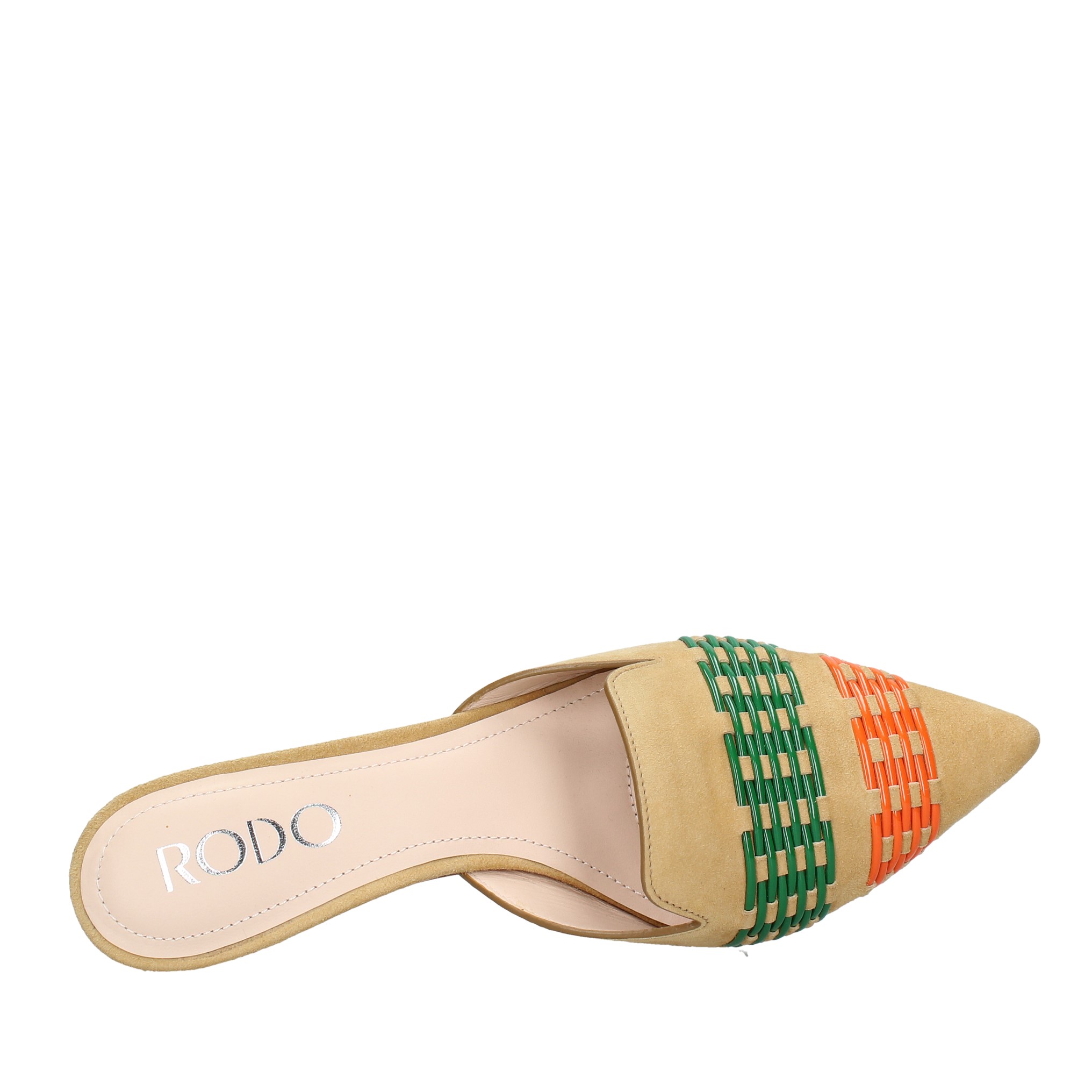Suede mules and sabots woven pvc inserts - RODO - Ginevra calzature