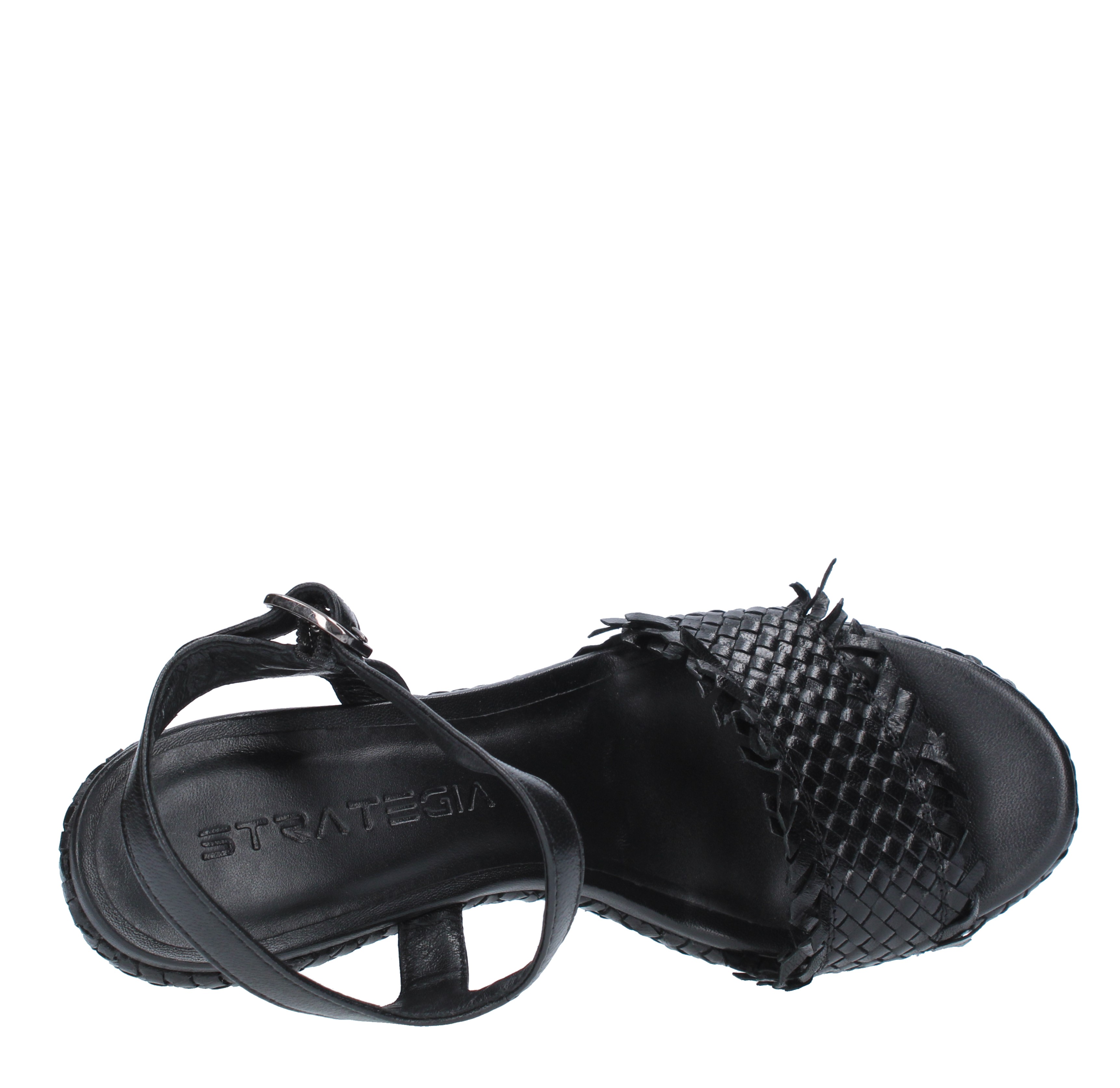 Sandali con zeppa pelle intrecciata - STRATEGIA - Ginevra calzature