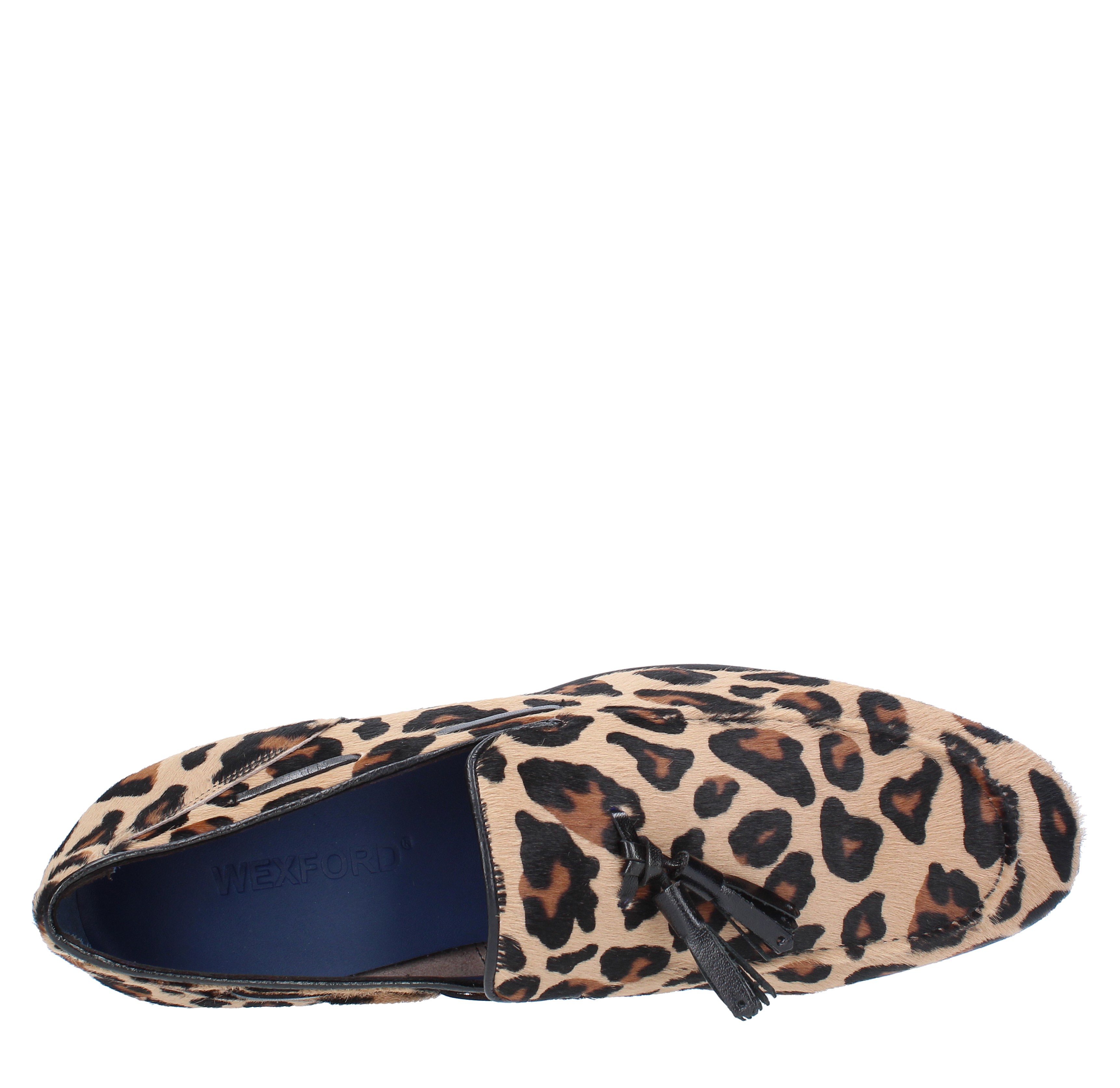 Mocassini in cavallino stampa leopardo con nappine - WEXFORD - Ginevra  calzature