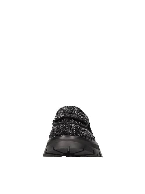 Leather and rhinestone moccasins ALEXANDER MCQUEEN | 708063 WIBY1 1069NERO