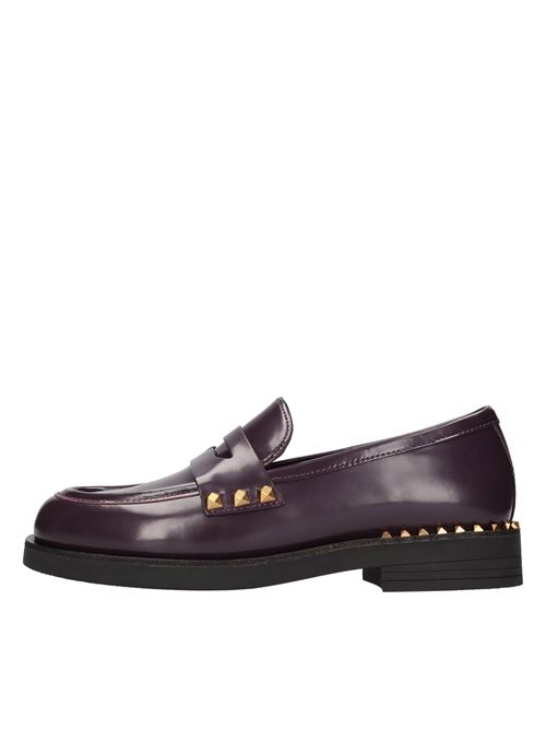 WHISPER leather moccasins ASH | WHISPER STUDS POLISH CALFPLUM