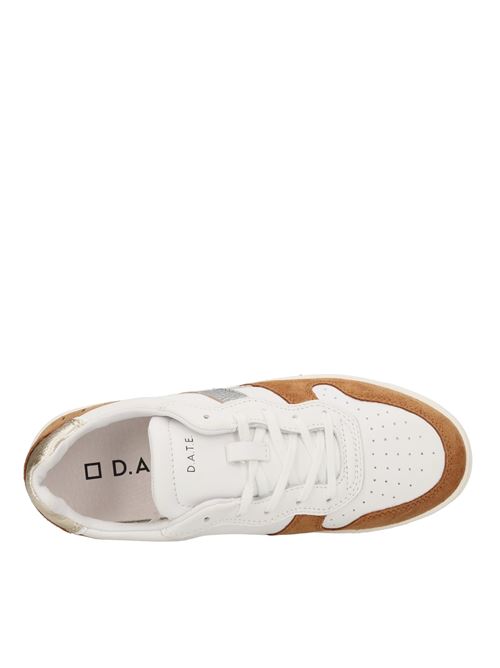 Leather and suede sneakers D.A.T.E. | COURT 2.0 V. CALFBIANCO-PLATINO