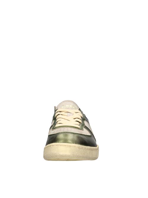 Sneakers in pelle DIADORA HERITAGE | MI BASKET ROW CUT METAL PIGSKIN USED WNGRIGIO-VERDE-ORO