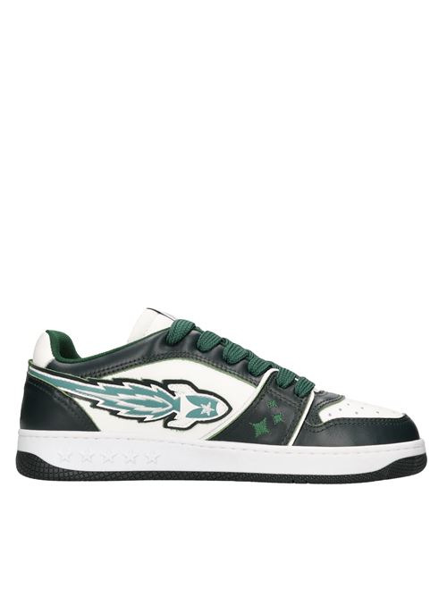 ENTERPRISE JAPAN ROCKET M-LOW leather trainers ENTERPRISE JAPAN | ROCKET M -LOW SNEBIANCO-VERDE