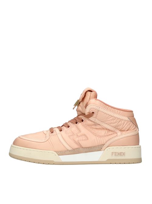 High sneakers in leather and fabric FENDI | 8E8380 ALIR F1JG9ROSA