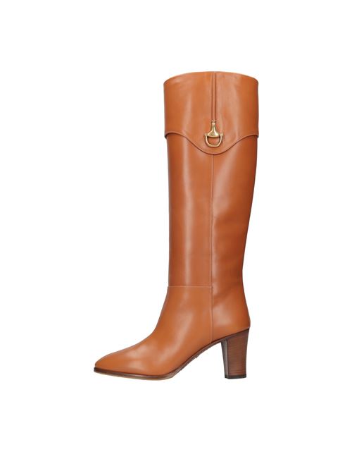 Leather boots GUCCI | 715144 AFE00 2316COGNAC