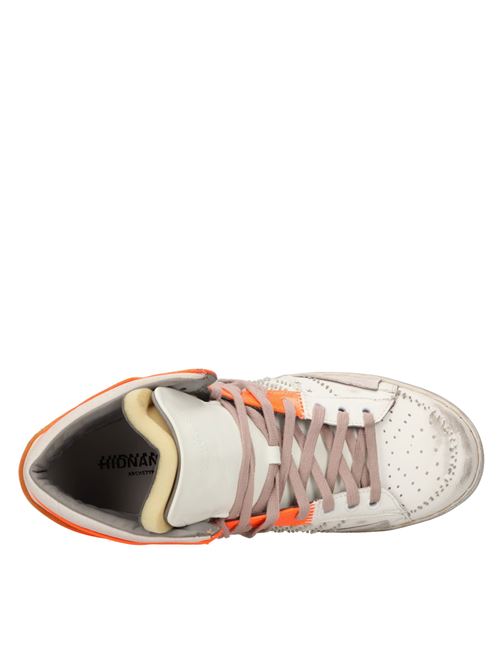 Sneakers alte in pelle HIDNANDER | THE CAGE HD1MS175 100BIANCO-ARANCIO