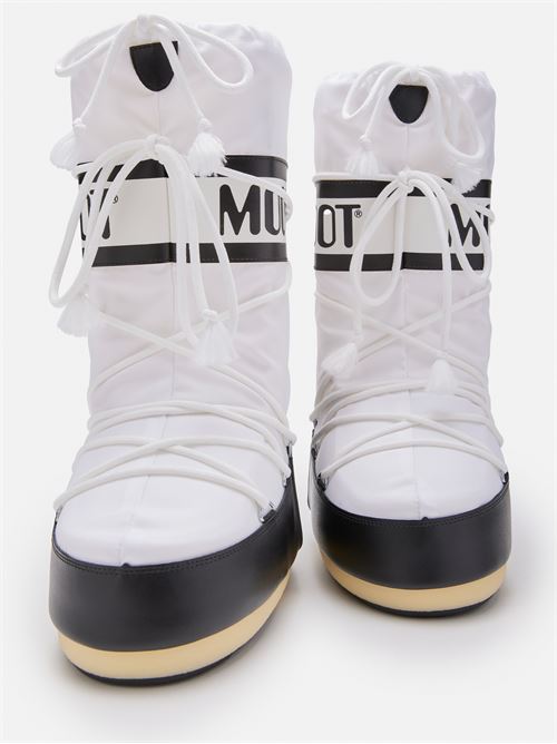 Snow boots model ICON NYLON MOON BOOT in water-repellent technical nylon MOON BOOT | ICON NYLONNERO-BIANCO