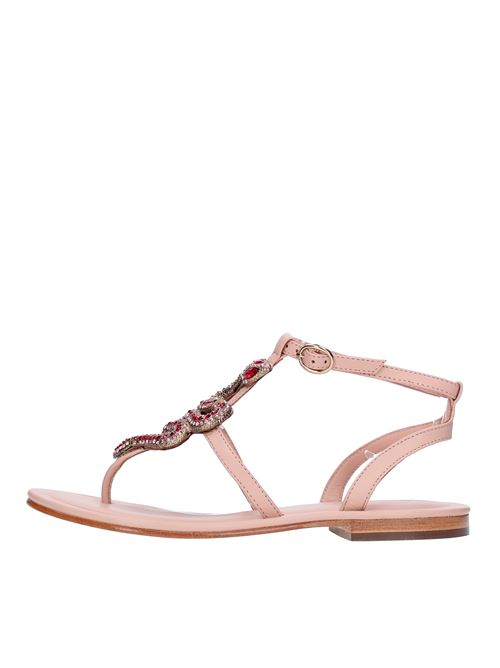 Flat thong sandals in nappa leather - EMANUELLE VEE - Ginevra calzature