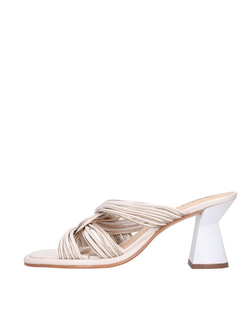 Leather mules EMANUELLE VEE | 431M-717-18-MASBIANCO-ORO